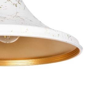 glo-203-0098-203_0098_7 GLOBOSTAR® MARBLE 203-0098 ΜΟΝΤΕΡΝΟ ΚΡΕΜΑΣΤΟ ΦΩΤΙΣΤΙΚΟ ΚΑΜΠΑΝΑ ΜΟΝΟΦΩΤΟ 1 X E27 IP20 ΛΕΥΚΟ & ΧΡΥΣΟ ΠΛΑΣΤΙΚΟ - Μ30 X Π30 X Υ20CM