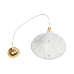 glo-203-0098-203_0098_9 GLOBOSTAR® MARBLE 203-0098 ΜΟΝΤΕΡΝΟ ΚΡΕΜΑΣΤΟ ΦΩΤΙΣΤΙΚΟ ΚΑΜΠΑΝΑ ΜΟΝΟΦΩΤΟ 1 X E27 IP20 ΛΕΥΚΟ & ΧΡΥΣΟ ΠΛΑΣΤΙΚΟ - Μ30 X Π30 X Υ20CM