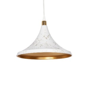glo-203-0098-365423_203_0098_0 GLOBOSTAR® MARBLE 203-0098 ΜΟΝΤΕΡΝΟ ΚΡΕΜΑΣΤΟ ΦΩΤΙΣΤΙΚΟ ΚΑΜΠΑΝΑ ΜΟΝΟΦΩΤΟ 1 X E27 IP20 ΛΕΥΚΟ & ΧΡΥΣΟ ΠΛΑΣΤΙΚΟ - Μ30 X Π30 X Υ20CM