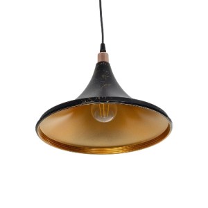 glo-203-0099-203_0099_5 GLOBOSTAR® MARBLE 203-0099 ΜΟΝΤΕΡΝΟ ΚΡΕΜΑΣΤΟ ΦΩΤΙΣΤΙΚΟ ΚΑΜΠΑΝΑ ΜΟΝΟΦΩΤΟ 1 X E27 IP20 ΜΑΥΡΟ & ΧΡΥΣΟ ΠΛΑΣΤΙΚΟ - Μ30 X Π30 X Υ20CM