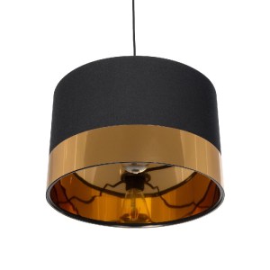 glo-203-0100-203_0100_5 GLOBOSTAR® ZYKLUS 203-0100 ΜΟΝΤΕΡΝΟ ΚΡΕΜΑΣΤΟ ΦΩΤΙΣΤΙΚΟ ΚΑΠΕΛΟ ΜΟΝΟΦΩΤΟ 1 X E27 IP20 ΜΑΥΡΟ ΥΦΑΣΜΑ ΜΕ ΧΡΥΣΟ ΜΕΤΑΛΛΟ - Μ36 X Π36 X Υ25CM