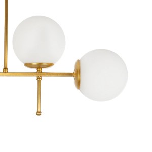 glo-203-0105-203_0105_7 GLOBOSTAR® GLOBUS 203-0105 ΜΟΝΤΕΡΝΟ ΦΩΤΙΣΤΙΚΟ ΟΡΟΦΗΣ ΡΑΓΑ ΠΟΛΥΦΩΤΟ 4 X E27 IP20 ΧΡΥΣΟ ΜΕΤΑΛΛΟ ΜΕ ΛΕΥΚΟ ΓΥΑΛΙ - Μ70 X Π15 X Υ34CM
