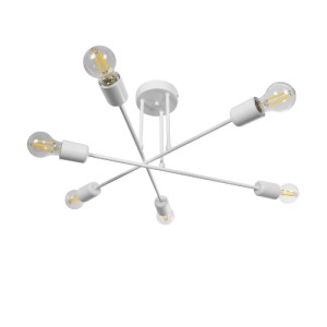 glo-203-0113-203_0113_4 GLOBOSTAR® SPIDI 203-0113 ΜΟΝΤΕΡΝΟ ΦΩΤΙΣΤΙΚΟ ΟΡΟΦΗΣ ΠΛΕΓΜΑ ΠΟΛΥΦΩΤΟ 6 X E27 IP20 ΛΕΥΚΟ ΜΕΤΑΛΛΟ - Μ61 X Π61 X Υ37CM