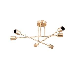 glo-203-0114-203_0114_0 GLOBOSTAR® SPIDI 203-0114 ΜΟΝΤΕΡΝΟ ΦΩΤΙΣΤΙΚΟ ΟΡΟΦΗΣ ΠΛΕΓΜΑ ΠΟΛΥΦΩΤΟ 6 X E27 IP20 ΡΟΖ ΧΡΥΣΟ