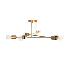 glo-203-0114-203_0114_3 GLOBOSTAR® SPIDI 203-0114 ΜΟΝΤΕΡΝΟ ΦΩΤΙΣΤΙΚΟ ΟΡΟΦΗΣ ΠΛΕΓΜΑ ΠΟΛΥΦΩΤΟ 6 X E27 IP20 ΡΟΖ ΧΡΥΣΟ ΜΕΤΑΛΛΟ - Μ61 X Π61 X Υ37CM