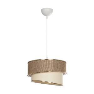 glo-203-0121-203_0121_3 GLOBOSTAR® SONIA 203-0121 ΜΟΝΤΕΡΝΟ ΚΡΕΜΑΣΤΟ ΦΩΤΙΣΤΙΚΟ ΚΑΠΕΛΟ ΜΟΝΟΦΩΤΟ 1 X E27 IP20 ΣΚΟΥΡΟ ΜΠΕΖ & ΜΠΕΖ ΥΦΑΣΜΑ ΜΕ ΧΡΥΣΗ ΛΕΠΤΟΜΕΡΕΙΑ - Μ30 X Π30 X Υ24 CM