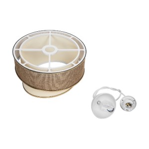 glo-203-0121-203_0121_9 GLOBOSTAR® SONIA 203-0121 ΜΟΝΤΕΡΝΟ ΚΡΕΜΑΣΤΟ ΦΩΤΙΣΤΙΚΟ ΚΑΠΕΛΟ ΜΟΝΟΦΩΤΟ 1 X E27 IP20 ΣΚΟΥΡΟ ΜΠΕΖ & ΜΠΕΖ ΥΦΑΣΜΑ ΜΕ ΧΡΥΣΗ ΛΕΠΤΟΜΕΡΕΙΑ - Μ30 X Π30 X Υ24 CM