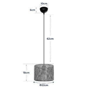 glo-203-0133-203_0133_10 GLOBOSTAR® CLAIRIE 203-0133 ΜΟΝΤΕΡΝΟ ΚΡΕΜΑΣΤΟ ΦΩΤΙΣΤΙΚΟ ΚΑΠΕΛΟ ΜΟΝΟΦΩΤΟ 1 X E27 IP20 ΓΚΡΙ ΥΦΑΣΜΑ - Μ22 X Π22 X Υ93CM