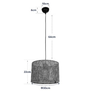 glo-203-0135-203_0135_10 GLOBOSTAR® CLAIRIE 203-0135 ΜΟΝΤΕΡΝΟ ΚΡΕΜΑΣΤΟ ΦΩΤΙΣΤΙΚΟ ΚΑΠΕΛΟ ΜΟΝΟΦΩΤΟ 1 X E27 IP20 ΚΑΦΕ ΥΦΑΣΜΑ - Μ30 X Π30 X Υ93CM