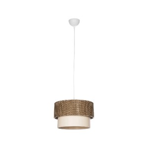 glo-203-0138-203_0138_3 GLOBOSTAR® SISSIE 203-0138 ΜΟΝΤΕΡΝΟ ΚΡΕΜΑΣΤΟ ΦΩΤΙΣΤΙΚΟ ΚΑΠΕΛΟ ΜΟΝΟΦΩΤΟ 1 X E27 IP20 ΚΑΦΕ & ΜΠΕΖ ΥΦΑΣΜΑ - Μ30 X Π30 X Υ93CM