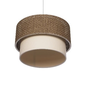 glo-203-0138-203_0138_5 GLOBOSTAR® SISSIE 203-0138 ΜΟΝΤΕΡΝΟ ΚΡΕΜΑΣΤΟ ΦΩΤΙΣΤΙΚΟ ΚΑΠΕΛΟ ΜΟΝΟΦΩΤΟ 1 X E27 IP20 ΚΑΦΕ & ΜΠΕΖ ΥΦΑΣΜΑ - Μ30 X Π30 X Υ93CM