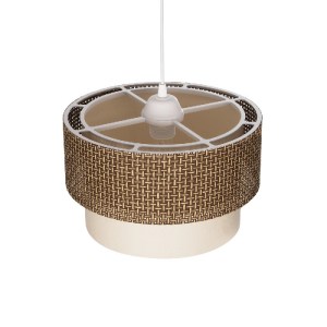 glo-203-0138-203_0138_6 GLOBOSTAR® SISSIE 203-0138 ΜΟΝΤΕΡΝΟ ΚΡΕΜΑΣΤΟ ΦΩΤΙΣΤΙΚΟ ΚΑΠΕΛΟ ΜΟΝΟΦΩΤΟ 1 X E27 IP20 ΚΑΦΕ & ΜΠΕΖ ΥΦΑΣΜΑ - Μ30 X Π30 X Υ93CM