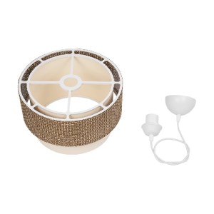 glo-203-0138-203_0138_9 GLOBOSTAR® SISSIE 203-0138 ΜΟΝΤΕΡΝΟ ΚΡΕΜΑΣΤΟ ΦΩΤΙΣΤΙΚΟ ΚΑΠΕΛΟ ΜΟΝΟΦΩΤΟ 1 X E27 IP20 ΚΑΦΕ & ΜΠΕΖ ΥΦΑΣΜΑ - Μ30 X Π30 X Υ93CM