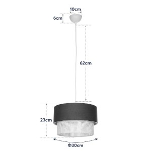 glo-203-0140-203_0140_10 GLOBOSTAR® SISSIE 203-0140 ΜΟΝΤΕΡΝΟ ΚΡΕΜΑΣΤΟ ΦΩΤΙΣΤΙΚΟ ΚΑΠΕΛΟ ΜΟΝΟΦΩΤΟ 1 X E27 IP20 ΓΚΡΙ & ΛΕΥΚΟ ΥΦΑΣΜΑ -Μ30 X Π30 X Υ93CM