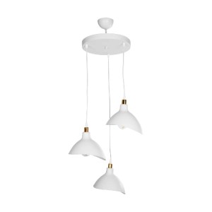 glo-203-0142-203_0142_3 GLOBOSTAR® RIVE 203-0142 ΜΟΝΤΕΡΝΟ ΚΡΕΜΑΣΤΟ ΦΩΤΙΣΤΙΚΟ ΚΑΜΠΑΝΑ ΤΡΙΦΩΤΟ 3 X E27 IP20 ΛΕΥΚΟ ΜΕ ΧΡΥΣΟ ΠΛΑΣΤΙΚΟ - Μ45 X Π45 X Υ80CM