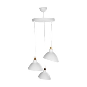 glo-203-0142-203_0142_5 GLOBOSTAR® RIVE 203-0142 ΜΟΝΤΕΡΝΟ ΚΡΕΜΑΣΤΟ ΦΩΤΙΣΤΙΚΟ ΚΑΜΠΑΝΑ ΤΡΙΦΩΤΟ 3 X E27 IP20 ΛΕΥΚΟ ΜΕ ΧΡΥΣΟ ΠΛΑΣΤΙΚΟ - Μ45 X Π45 X Υ80CM