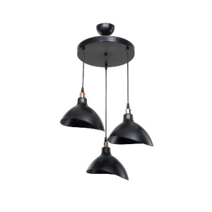 glo-203-0144-203_0144_0 GLOBOSTAR® RIVE 203-0144 ΜΟΝΤΕΡΝΟ ΚΡΕΜΑΣΤΟ ΦΩΤΙΣΤΙΚΟ ΚΑΜΠΑΝΑ ΤΡΙΦΩΤΟ 3 X E27 IP20 ΜΑΥΡΟ ΜΕ