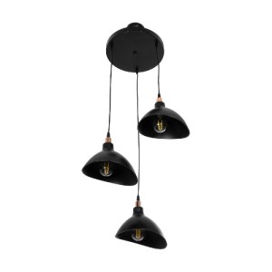 glo-203-0144-203_0144_4 GLOBOSTAR® RIVE 203-0144 ΜΟΝΤΕΡΝΟ ΚΡΕΜΑΣΤΟ ΦΩΤΙΣΤΙΚΟ ΚΑΜΠΑΝΑ ΤΡΙΦΩΤΟ 3 X E27 IP20 ΜΑΥΡΟ ΜΕ ΧΡΥΣΟ ΠΛΑΣΤΙΚΟ - Μ45 X Π45 X Υ80CM
