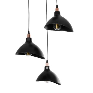 glo-203-0144-203_0144_6 GLOBOSTAR® RIVE 203-0144 ΜΟΝΤΕΡΝΟ ΚΡΕΜΑΣΤΟ ΦΩΤΙΣΤΙΚΟ ΚΑΜΠΑΝΑ ΤΡΙΦΩΤΟ 3 X E27 IP20 ΜΑΥΡΟ ΜΕ ΧΡΥΣΟ ΠΛΑΣΤΙΚΟ - Μ45 X Π45 X Υ80CM