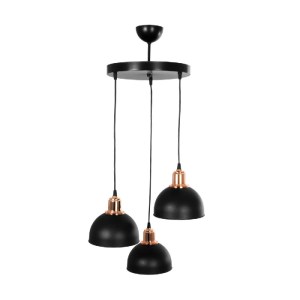 glo-203-0146-203_0146_3 GLOBOSTAR® ΗUT 203-0146 ΜΟΝΤΕΡΝΟ ΚΡΕΜΑΣΤΟ ΦΩΤΙΣΤΙΚΟ ΚΑΜΠΑΝΑ ΤΡΙΦΩΤΟ 3 X E27 IP20 ΜΑΥΡΟ ΜΕ ΧΡΥΣΟ ΠΛΑΣΤΙΚΟ - Μ40 X Π40 X Υ76CM