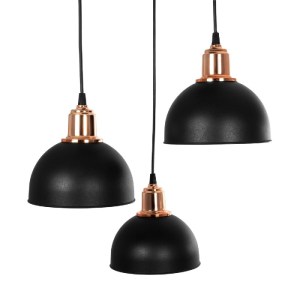glo-203-0146-203_0146_6 GLOBOSTAR® ΗUT 203-0146 ΜΟΝΤΕΡΝΟ ΚΡΕΜΑΣΤΟ ΦΩΤΙΣΤΙΚΟ ΚΑΜΠΑΝΑ ΤΡΙΦΩΤΟ 3 X E27 IP20 ΜΑΥΡΟ ΜΕ ΧΡΥΣΟ ΠΛΑΣΤΙΚΟ - Μ40 X Π40 X Υ76CM