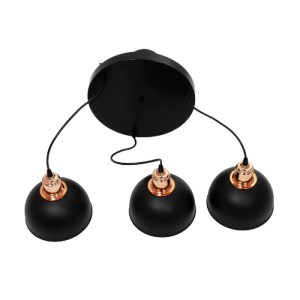 glo-203-0146-203_0146_9 GLOBOSTAR® ΗUT 203-0146 ΜΟΝΤΕΡΝΟ ΚΡΕΜΑΣΤΟ ΦΩΤΙΣΤΙΚΟ ΚΑΜΠΑΝΑ ΤΡΙΦΩΤΟ 3 X E27 IP20 ΜΑΥΡΟ ΜΕ ΧΡΥΣΟ ΠΛΑΣΤΙΚΟ - Μ40 X Π40 X Υ76CM