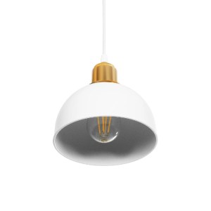 glo-203-0147-203_0147_5 GLOBOSTAR® ΗUT 203-0147 ΜΟΝΤΕΡΝΟ ΚΡΕΜΑΣΤΟ ΦΩΤΙΣΤΙΚΟ ΚΑΜΠΑΝΑ ΜΟΝΟΦΩΤΟ 1 X E27 IP20 ΛΕΥΚΟ ΜΕ ΧΡΥΣΟ ΠΛΑΣΤΙΚΟ - Μ17.5 X Π17.5 X Υ80CM
