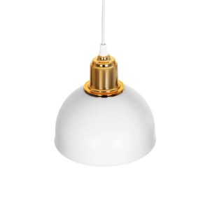 glo-203-0147-203_0147_6 GLOBOSTAR® ΗUT 203-0147 ΜΟΝΤΕΡΝΟ ΚΡΕΜΑΣΤΟ ΦΩΤΙΣΤΙΚΟ ΚΑΜΠΑΝΑ ΜΟΝΟΦΩΤΟ 1 X E27 IP20 ΛΕΥΚΟ ΜΕ ΧΡΥΣΟ ΠΛΑΣΤΙΚΟ - Μ17.5 X Π17.5 X Υ80CM