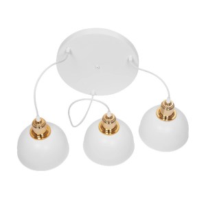 glo-203-0148-203_0148_9 GLOBOSTAR® ΗUT 203-0148 VINTAGE ΚΡΕΜΑΣΤΟ ΦΩΤΙΣΤΙΚΟ ΚΑΜΠΑΝΑ ΤΡΙΦΩΤΟ 3 X E27 IP20 ΛΕΥΚΟ ΜΕ ΧΡΥΣΟ ΠΛΑΣΤΙΚΟ - Μ40 X Π40 X Υ76CM