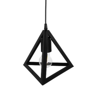 glo-203-0159-203_0159_6 GLOBOSTAR® TRIANGLE 203-0159 ΜΟΝΤΕΡΝΟ ΚΡΕΜΑΣΤΟ ΦΩΤΙΣΤΙΚΟ ΚΑΜΠΑΝΑ ΜΟΝΟΦΩΤΟ 1 X E27 IP20 ΜΑΥΡΟ ΠΛΑΣΤΙΚΟ - Μ24 X Π24 X Υ86CM