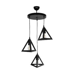 glo-203-0160-203_0160_3 GLOBOSTAR® TRIANGLE 203-0160 ΜΟΝΤΕΡΝΟ ΚΡΕΜΑΣΤΟ ΦΩΤΙΣΤΙΚΟ ΚΑΜΠΑΝΑ ΤΡΙΦΩΤΟ 3 X E27 IP20 ΜΑΥΡΟ ΠΛΑΣΤΙΚΟ - Μ50 X Π50 X Υ80CM