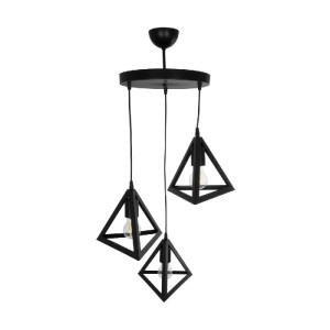 glo-203-0160-203_0160_5 GLOBOSTAR® TRIANGLE 203-0160 ΜΟΝΤΕΡΝΟ ΚΡΕΜΑΣΤΟ ΦΩΤΙΣΤΙΚΟ ΚΑΜΠΑΝΑ ΤΡΙΦΩΤΟ 3 X E27 IP20 ΜΑΥΡΟ ΠΛΑΣΤΙΚΟ - Μ50 X Π50 X Υ80CM