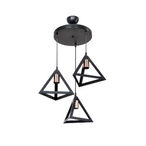 glo-203-0162-203_0162_0 GLOBOSTAR® TRIANGLE 203-0162 ΜΟΝΤΕΡΝΟ ΚΡΕΜΑΣΤΟ ΦΩΤΙΣΤΙΚΟ ΚΑΜΠΑΝΑ ΤΡΙΦΩΤΟ 3 X E27 IP20 ΜΑΥΡ