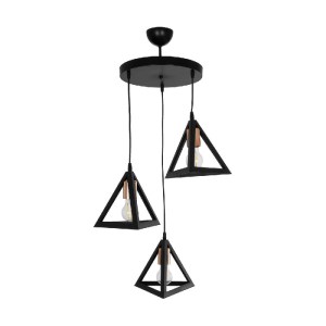 glo-203-0162-203_0162_3 GLOBOSTAR® TRIANGLE 203-0162 ΜΟΝΤΕΡΝΟ ΚΡΕΜΑΣΤΟ ΦΩΤΙΣΤΙΚΟ ΚΑΜΠΑΝΑ ΤΡΙΦΩΤΟ 3 X E27 IP20 ΜΑΥΡΟ ΜΕ ΧΡΥΣΟ ΠΛΑΣΤΙΚΟ - Μ50 X Π50 X Υ80CM