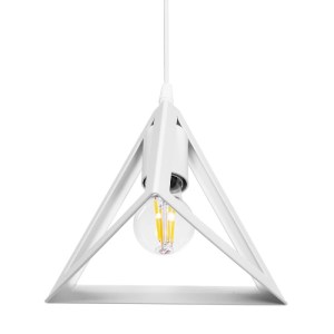 glo-203-0163-203_0163_5 GLOBOSTAR® TRIANGLE 203-0163 ΜΟΝΤΕΡΝΟ ΚΡΕΜΑΣΤΟ ΦΩΤΙΣΤΙΚΟ ΚΑΜΠΑΝΑ ΜΟΝΟΦΩΤΟ 1 X E27 IP20 ΛΕΥΚΟ ΠΛΑΣΤΙΚΟ - Μ24 X Π24 X Υ86CM