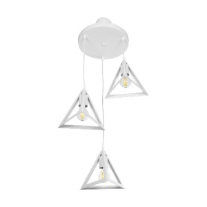 glo-203-0164-203_0164_4 GLOBOSTAR® TRIANGLE 203-0164 ΜΟΝΤΕΡΝΟ ΚΡΕΜΑΣΤΟ ΦΩΤΙΣΤΙΚΟ ΚΑΜΠΑΝΑ ΤΡΙΦΩΤΟ 3 X E27 IP20 ΛΕΥΚΟ ΠΛΑΣΤΙΚΟ - Μ50 X Π50 X Υ80CM