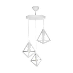 glo-203-0164-203_0164_5 GLOBOSTAR® TRIANGLE 203-0164 ΜΟΝΤΕΡΝΟ ΚΡΕΜΑΣΤΟ ΦΩΤΙΣΤΙΚΟ ΚΑΜΠΑΝΑ ΤΡΙΦΩΤΟ 3 X E27 IP20 ΛΕΥΚΟ ΠΛΑΣΤΙΚΟ - Μ50 X Π50 X Υ80CM