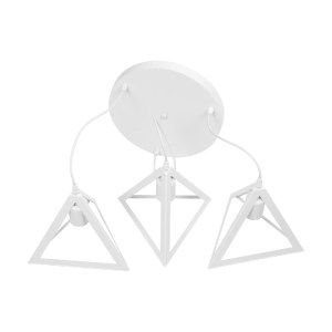 glo-203-0164-203_0164_9 GLOBOSTAR® TRIANGLE 203-0164 ΜΟΝΤΕΡΝΟ ΚΡΕΜΑΣΤΟ ΦΩΤΙΣΤΙΚΟ ΚΑΜΠΑΝΑ ΤΡΙΦΩΤΟ 3 X E27 IP20 ΛΕΥΚΟ ΠΛΑΣΤΙΚΟ - Μ50 X Π50 X Υ80CM