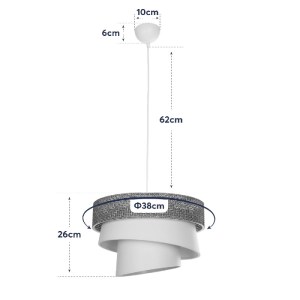 glo-203-0170-203_0170_10 GLOBOSTAR® SIERA 203-0170 ΜΟΝΤΕΡΝΟ ΚΡΕΜΑΣΤΟ ΦΩΤΙΣΤΙΚΟ ΚΑΠΕΛΟ ΜΟΝΟΦΩΤΟ 1 X E27 IP20 ΓΚΡΙ & ΛΕΥΚΟ ΥΦΑΣΜΑ - Μ38 X Π38 X Υ95CM