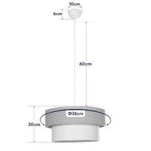 glo-203-0174-203_0174_10 GLOBOSTAR® LIVI 203-0174 ΜΟΝΤΕΡΝΟ ΚΡΕΜΑΣΤΟ ΦΩΤΙΣΤΙΚΟ ΚΑΠΕΛΟ ΜΟΝΟΦΩΤΟ 1 X E27 IP20 ΚΑΦΕ & ΛΕΥΚΟ ΥΦΑΣΜΑ - Μ38 X Π38 X Υ95CM
