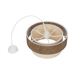 glo-203-0175-203_0175_9 GLOBOSTAR® LIVI 203-0175 ΜΟΝΤΕΡΝΟ ΚΡΕΜΑΣΤΟ ΦΩΤΙΣΤΙΚΟ ΚΑΠΕΛΟ ΜΟΝΟΦΩΤΟ 1 X E27 IP20 ΣΚΟΥΡΟ ΚΑΦΕ & ΛΕΥΚΟ ΥΦΑΣΜΑ - Μ38 X Π38 X Υ95CM