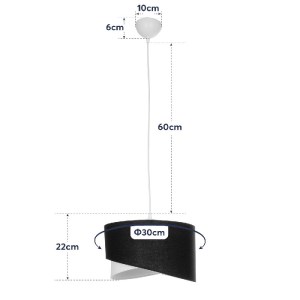 glo-203-0177-203_0177_10 GLOBOSTAR® LILI 203-0177 ΜΟΝΤΕΡΝΟ ΚΡΕΜΑΣΤΟ ΦΩΤΙΣΤΙΚΟ ΚΑΠΕΛΟ ΜΟΝΟΦΩΤΟ 1 X E27 IP20 ΣΚΟΥΡΟ ΚΑΦΕ & ΜΑΥΡΟ ΥΦΑΣΜΑ - Μ30 X Π30 X Υ95CM