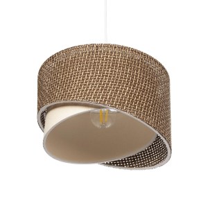 glo-203-0177-203_0177_5 GLOBOSTAR® LILI 203-0177 ΜΟΝΤΕΡΝΟ ΚΡΕΜΑΣΤΟ ΦΩΤΙΣΤΙΚΟ ΚΑΠΕΛΟ ΜΟΝΟΦΩΤΟ 1 X E27 IP20 ΣΚΟΥΡΟ ΚΑΦΕ & ΜΑΥΡΟ ΥΦΑΣΜΑ - Μ30 X Π30 X Υ95CM
