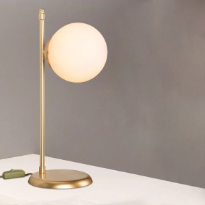 glo-203-0182-203_0182_4 GLOBOSTAR® GLOBUS 203-0182 ΜΟΝΤΕΡΝΟ ΕΠΙΤΡΑΠΕΖΙΟ ΦΩΤΙΣΤΙΚΟ ΠΟΡΤΑΤΙΦ ΜΟΝΟΦΩΤΟ 1 X E27 IP20 ΧΡΥΣΟ ΜΕΤΑΛΛΟ ΜΕ ΛΕΥΚΟ ΓΥΑΛΙ - Μ21 X Π16.5 X Υ45CM