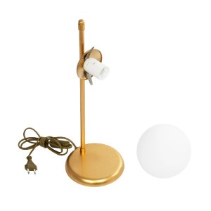 glo-203-0182-203_0182_8 GLOBOSTAR® GLOBUS 203-0182 ΜΟΝΤΕΡΝΟ ΕΠΙΤΡΑΠΕΖΙΟ ΦΩΤΙΣΤΙΚΟ ΠΟΡΤΑΤΙΦ ΜΟΝΟΦΩΤΟ 1 X E27 IP20 ΧΡΥΣΟ ΜΕΤΑΛΛΟ ΜΕ ΛΕΥΚΟ ΓΥΑΛΙ - Μ21 X Π16.5 X Υ45CM