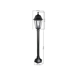 glo-203-0192-203_0192_3 GLOBOSTAR® VITRO 203-0192 VINTAGE ΕΠΙΔΑΠΕΔΙΟ ΦΩΤΙΣΤΙΚΟ ΚΟΛΩΝΑΚΙ ΚΗΠΟΥ ΜΟΝΟΦΩΤΟ 1 X E27 IP44 ΜΑΥΡΟ ΠΛΑΣΤΙΚΟ ΣΩΜΑ - Μ16 X Π16 X Υ100CM