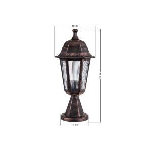 glo-203-0195-203_0195_3 GLOBOSTAR® VITRO 203-0195 VINTAGE ΕΠΙΔΑΠΕΔΙΟ ΦΩΤΙΣΤΙΚΟ ΦΑΝΑΡΑΚΙ ΜΟΝΟΦΩΤΟ 1 X E27 IP44 ΧΑΛΚΙΝΟ ΠΛΑΣΤΙΚΟ ΣΩΜΑ - Μ16 X Π16 X Υ39CM