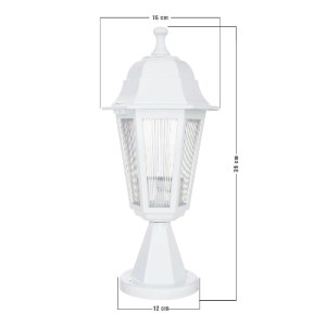 glo-203-0200-203_0200_3 GLOBOSTAR® VITRO 203-0200 VINTAGE ΕΠΙΔΑΠΕΔΙΟ ΦΩΤΙΣΤΙΚΟ ΦΑΝΑΡΑΚΙ ΜΟΝΟΦΩΤΟ 1 X E27 IP44 ΛΕΥΚΟ ΠΛΑΣΤΙΚΟ ΣΩΜΑ - Μ16 X Π16 X Υ39CM