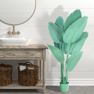 glo-20368-20368 GLOBOSTAR® ARTIFICIAL GARDEN TURQUOISE STRELITZIA 20368 ΤΕΧΝΗΤΟ ΔΙΑΚΟΣΜΗΤΙΚΟ ΦΥΤΟ ΤΙΡΚΟΥΑΖ