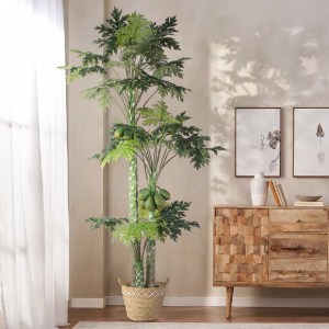 glo-20383-20383_20336 GLOBOSTAR® ARTIFICIAL GARDEN PAPAYA TREE 20383 ΤΕΧΝΗΤΟ ΔΙΑΚΟΣΜΗΤΙΚΟ ΦΥΤΟ  ΠΑΠΑΓΙΑ Υ270CM